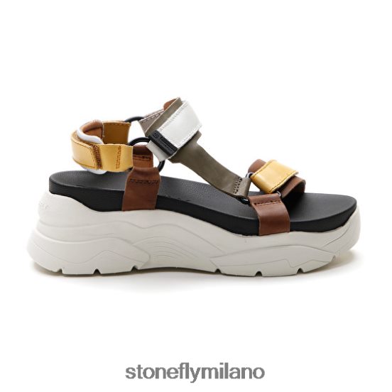 L4PJ178 Stonefly donne fantasia 3 vitello lthgiallo/marrone/verde/bianco sandali