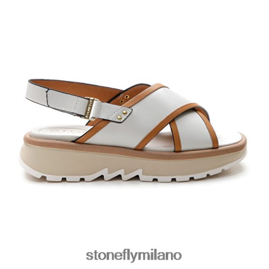 L4PJ189 Stonefly donne stella 4 vitello lthmarrone/bianco sandali
