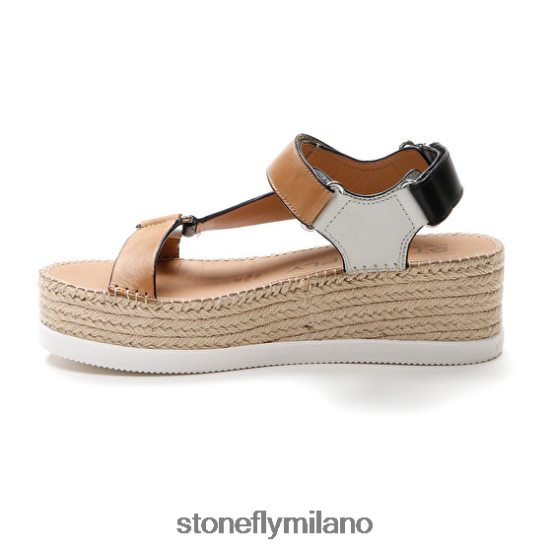 L4PJ199 Stonefly donne alexia 6 vitello lthmarrone/bianco/nero sandali