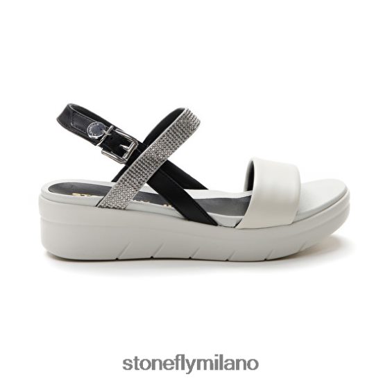 L4PJ151 Stonefly donne aqua iii 22 nappa lth/tessilenero/argento/bianco sandali