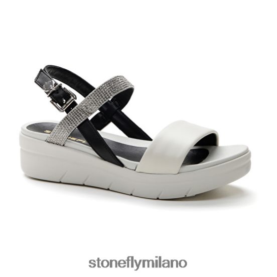 L4PJ151 Stonefly donne aqua iii 22 nappa lth/tessilenero/argento/bianco sandali