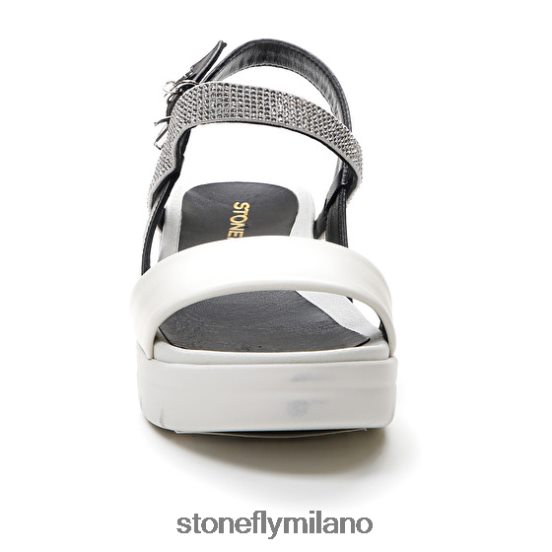 L4PJ151 Stonefly donne aqua iii 22 nappa lth/tessilenero/argento/bianco sandali