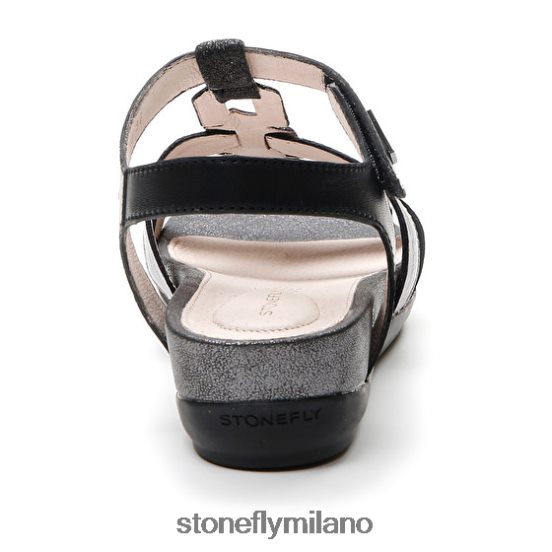 L4PJ156 Stonefly donne eve 24 nappa lth/laminato lthnero sandali