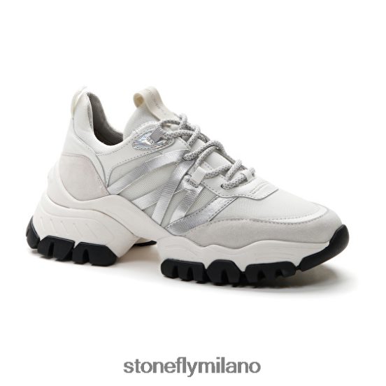 L4PJ60 Stonefly donne twiggy 1 tessuto/nappa lth/velourbianco/scheggiato scarpe