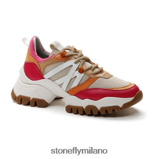 L4PJ61 Stonefly donne twiggy 1 tessuto/nappa lthrosso/rosa/marrone/arancione scarpe