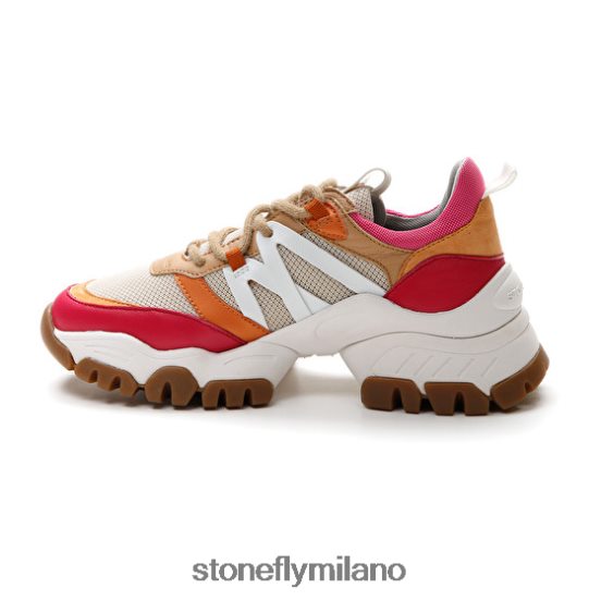 L4PJ61 Stonefly donne twiggy 1 tessuto/nappa lthrosso/rosa/marrone/arancione scarpe