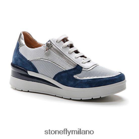L4PJ84 Stonefly donne crema 40 velluto/tessuto/nappa lssblu/argento/bianco scarpe